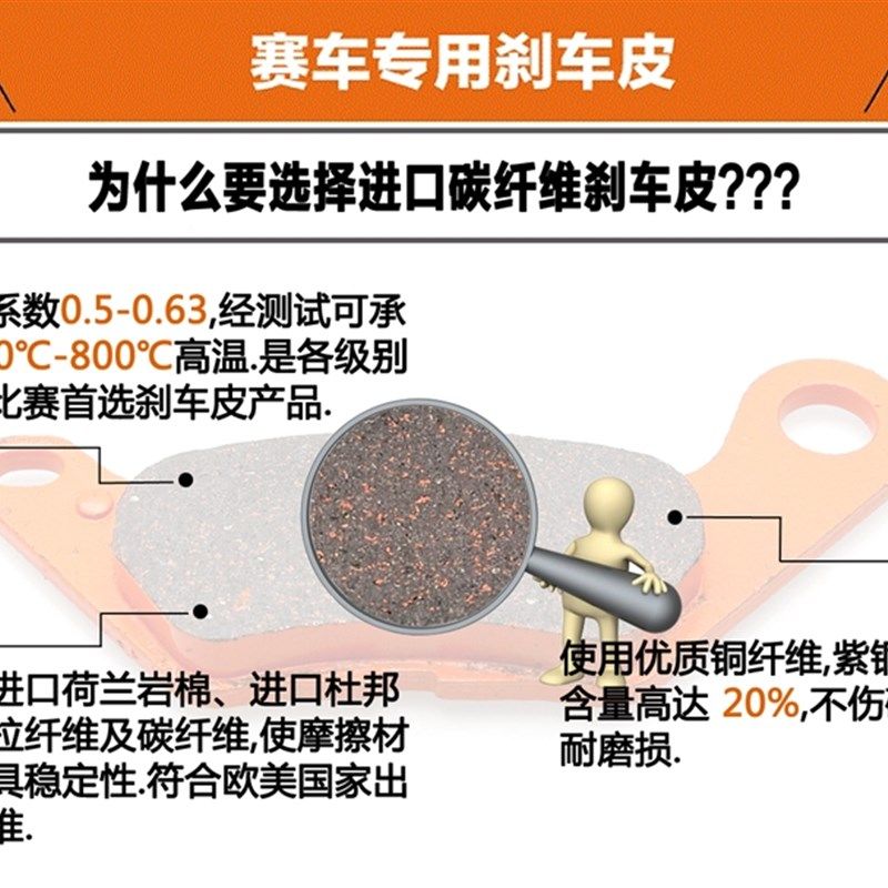 适用于川崎 火神 VN800 99-03年 火神VN90L0 06-13年前后刹车皮/
