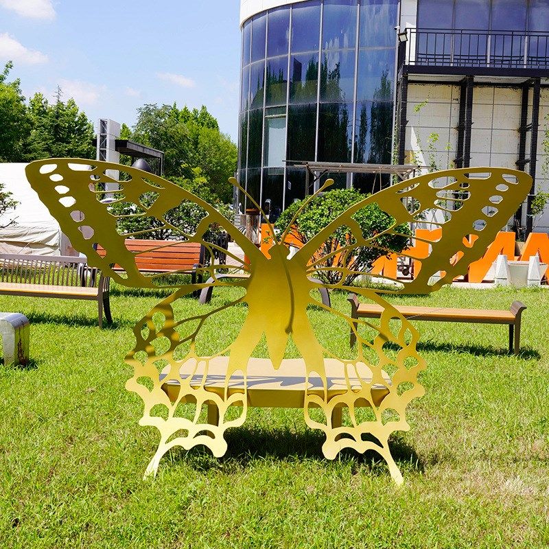 创意铁艺蝴蝶座椅广场商场公园景C区美陈座椅金属雕塑椅定制厂家,商业/办公家具,雕塑,淘宝优惠券,粉丝福利购,淘宝优惠卷