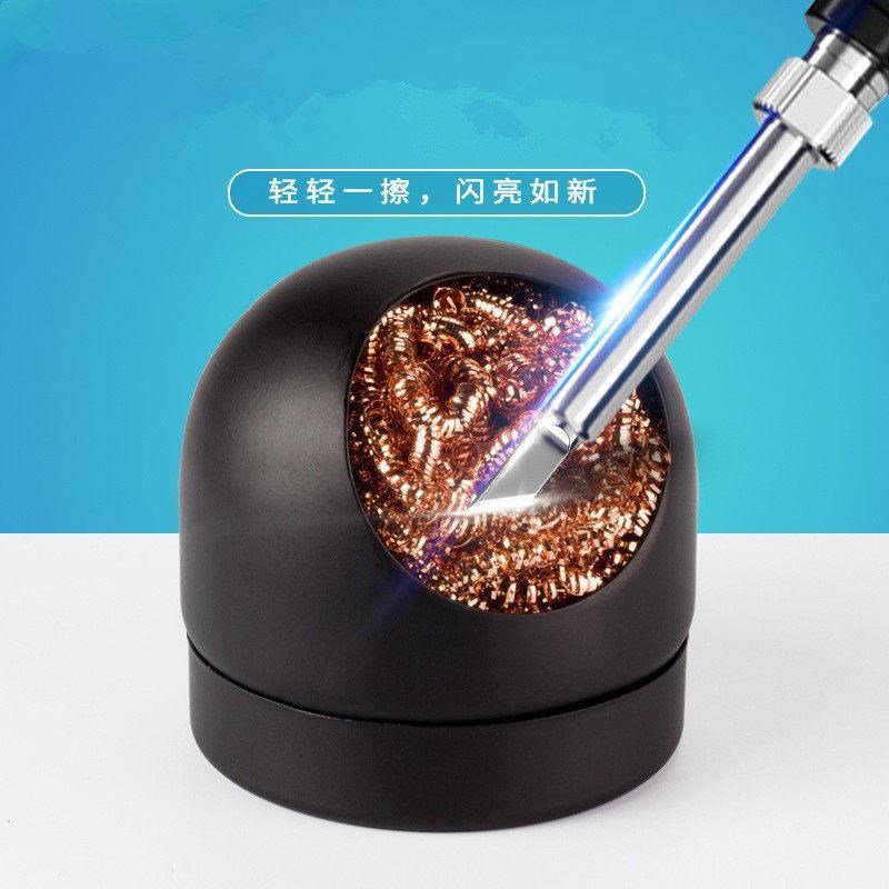 热销新品铜丝球电k烙铁头洁嘴器 吸锡铜球烙铁咀器带底座现货除锡