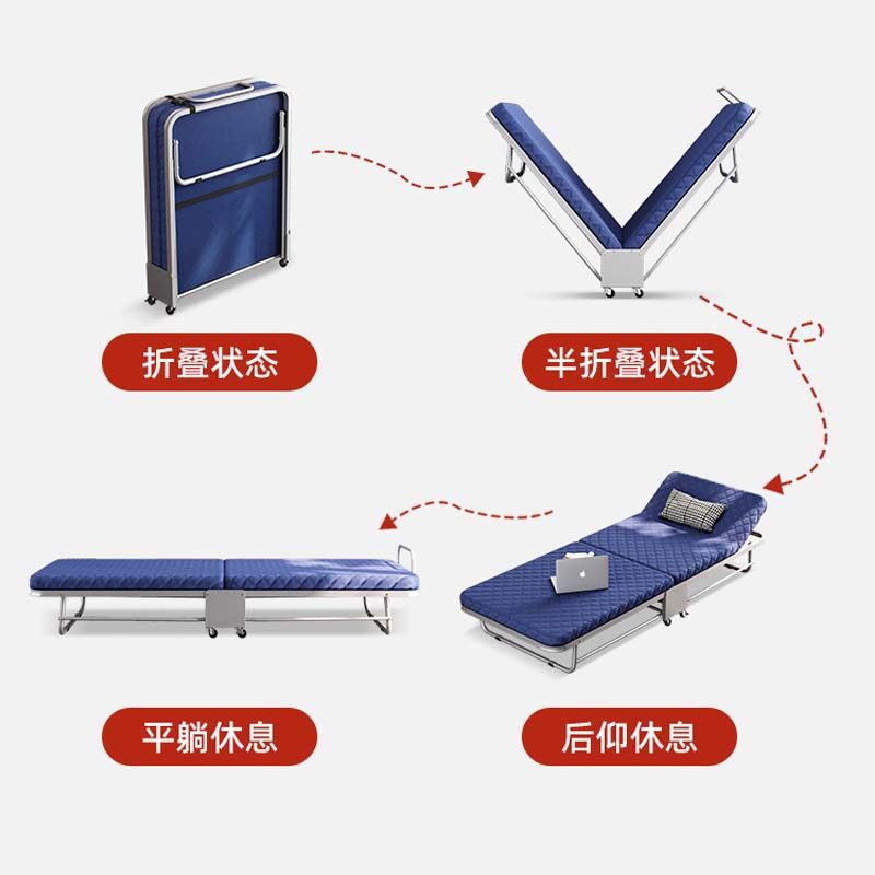热销简易办公室单人折叠床家x用木板床成人午休床便携公司加固午