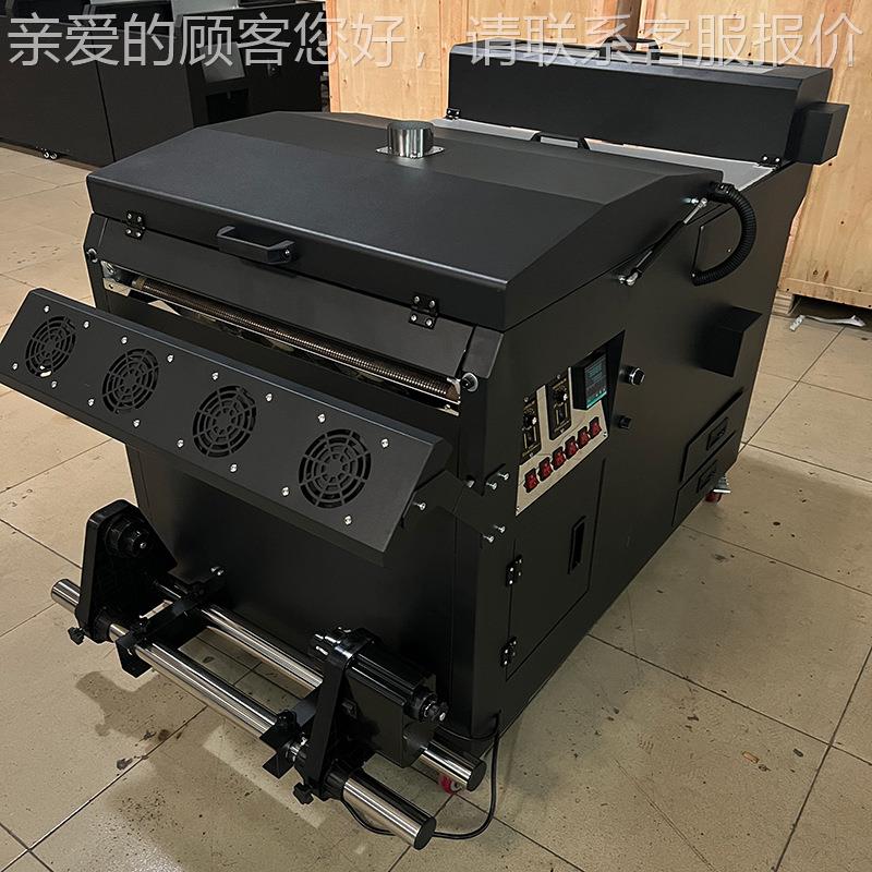 60型双头白墨柯式烫画打印dtf服装数码印花机智能导带网带抖粉机