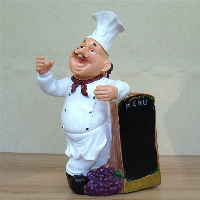Cute Chef Wiine Holder Decorative Resin Cook Statue Goblet H