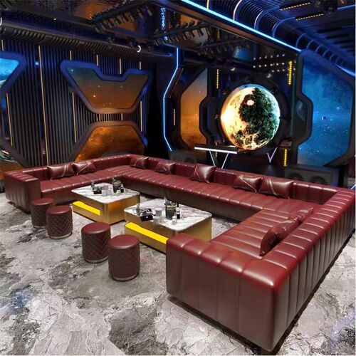 夜总会酒吧ktv轻奢沙发歌厅K歌派对房包厢清吧U型Tl型卡座茶几组