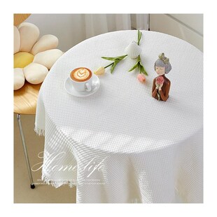 PHZ0拍照道具背景布ins白色桌布简约风甜Q品台布流苏花边居家