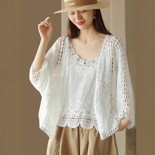 Women's Plain Cover Up Top, Casual Open Front Cover Up Top f