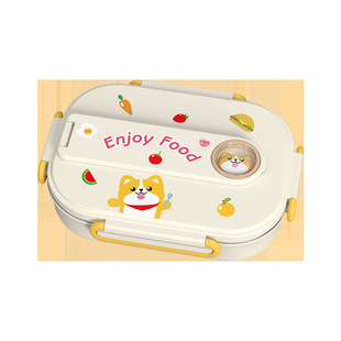 不锈钢饭盒小学生专用上学分格餐盒儿童保温午餐盒四格便当一年级