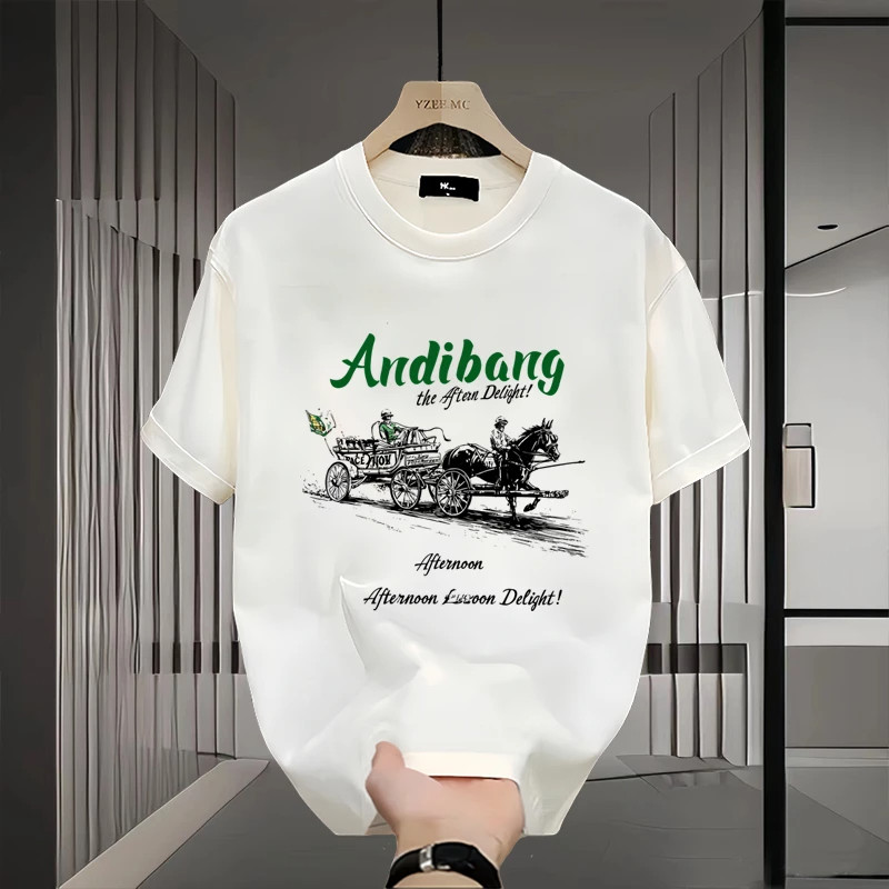 2025新款美式潮牌纯棉高级感短袖T恤夏季潮流男古着时尚百搭上衣