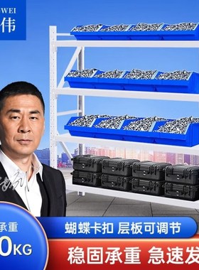 中伟仓储货架超市仓库架展示架中型2米四层主架白色款2000*6Z00*2