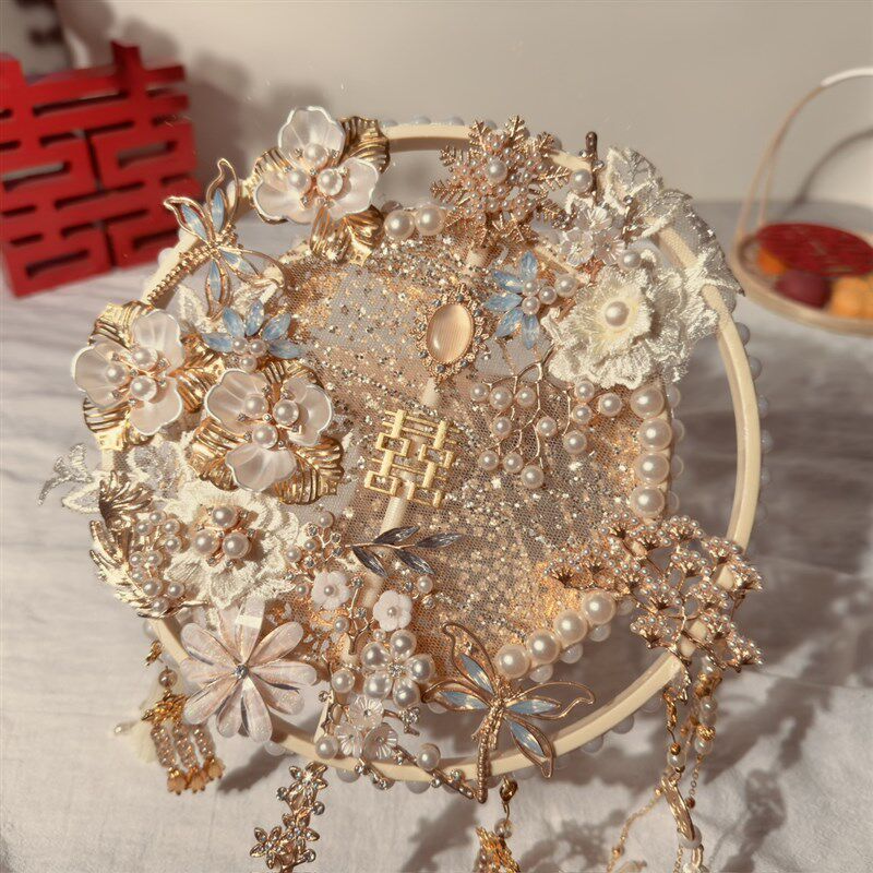 团扇新娘结婚秀禾婚礼喜扇DIY材D料包扇子婚扇喜扇却扇高级感中式,家居饰品,工艺扇/团扇/喜扇/折扇,淘宝优惠券,粉丝福利购,淘宝优惠卷