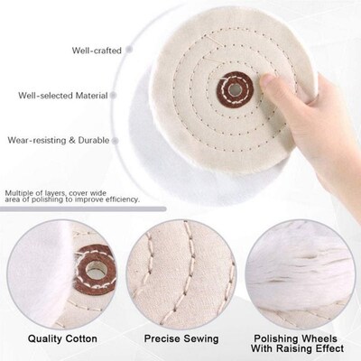 6 Inch Polishing Wheel wvith 1/2 Inch Arbor Hole,Cloth Wheel