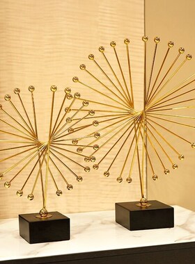 现代高档轻奢金属摆件客厅电视柜玄关红酒K柜软装饰品搬家乔迁新