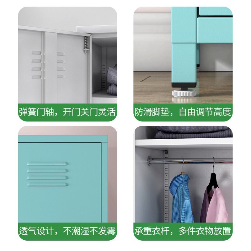 二门更衣柜铁皮柜寄存包柜办公员工柜储J物柜浴室衣柜宿舍柜北欧