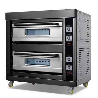 二层四盘电烤箱 时尚黑钛金款 烘焙电热平炉 烘培机商用2层4盘