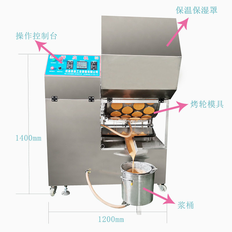 厂家直销机 电磁加热圆形春卷皮机 丝娃娃面皮机 全自动春卷饼机