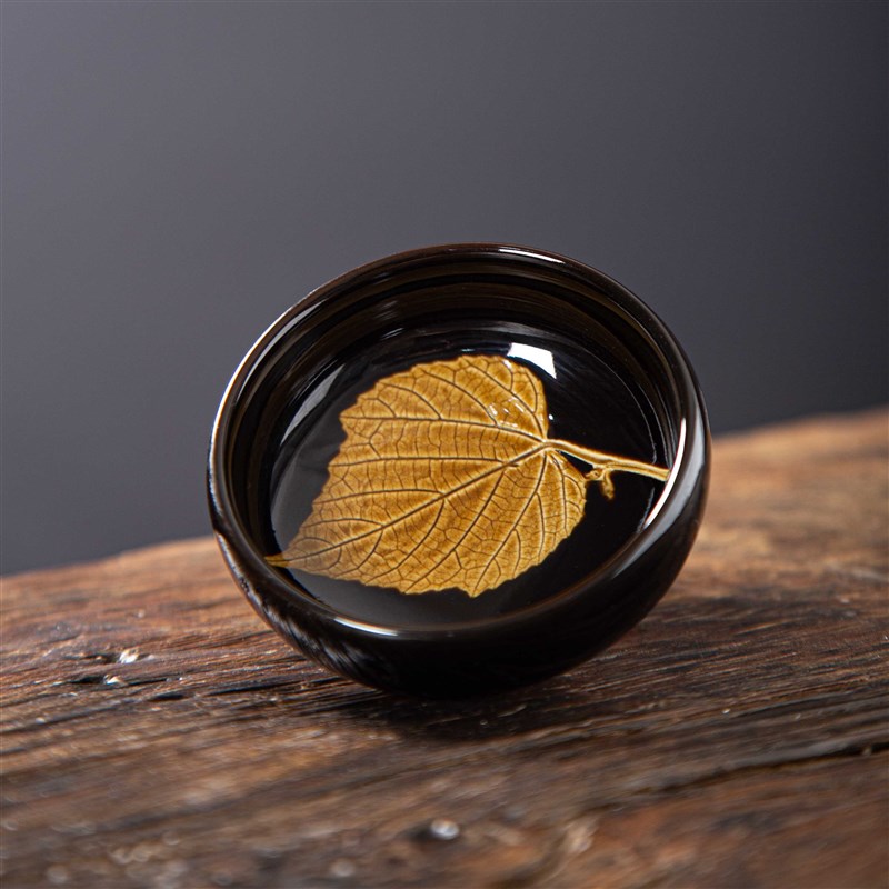 吉州窑木叶天目盏手m工茶杯景德镇陶瓷主人杯侘寂复古高端品茗杯