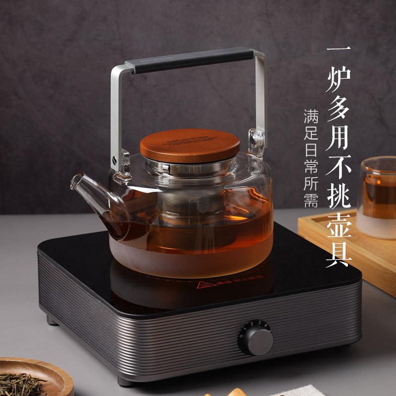 A524提梁壶玻璃茶壶t家用玻璃煮茶壶电陶炉用烧水壶茶具套装