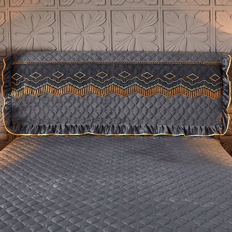 5DBJ2021年新款水晶绒加厚防撞床头罩欧式软包V通用全包床头靠