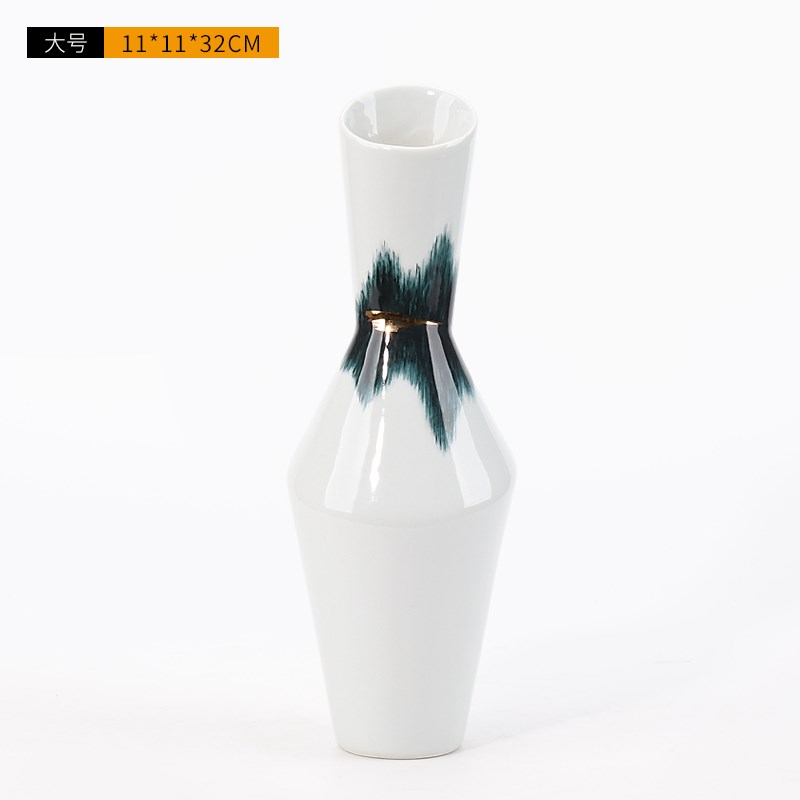 简约现代样c板间客厅电视柜茶几酒柜陶瓷罐小花瓶插花摆件家居饰