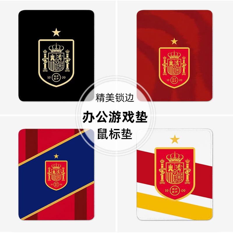 欧洲杯鼠标垫小号电脑垫子办公桌锁边加厚游戏亚马尔西班牙比利时
