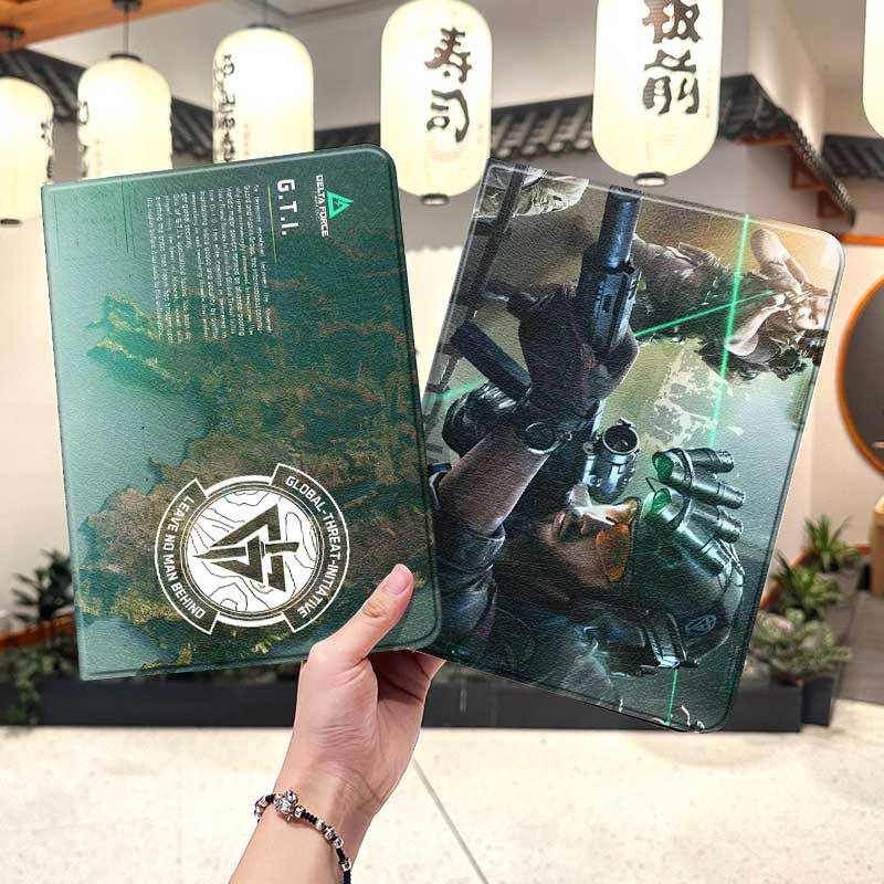 三角洲行动华为平板matepad11保护套5s壳air12联名v8周边pro8荣耀9男生m6外壳5小米7三折6pro适用7s红米kpad