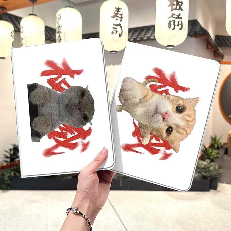 小猫权威ipad10保护套pro2024款11寸5苹果air7平板mini6壳4迷你3适用2三折2020带笔槽8第9代2021抽象2018搞怪