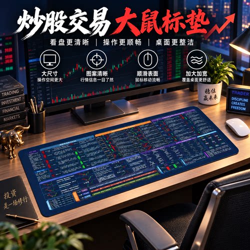 股市期货交易形态鼠标垫超大号K线图形组合大全电脑桌垫办公家用