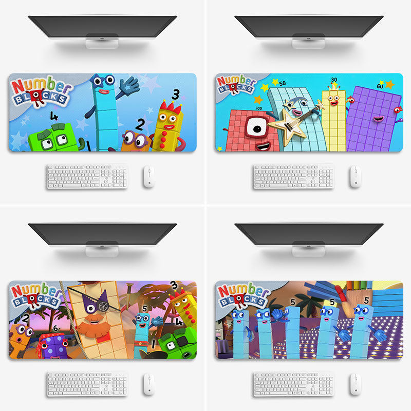 Numberblocks数字积木鼠标垫子超大号桌垫办公电脑键盘垫锁边定制