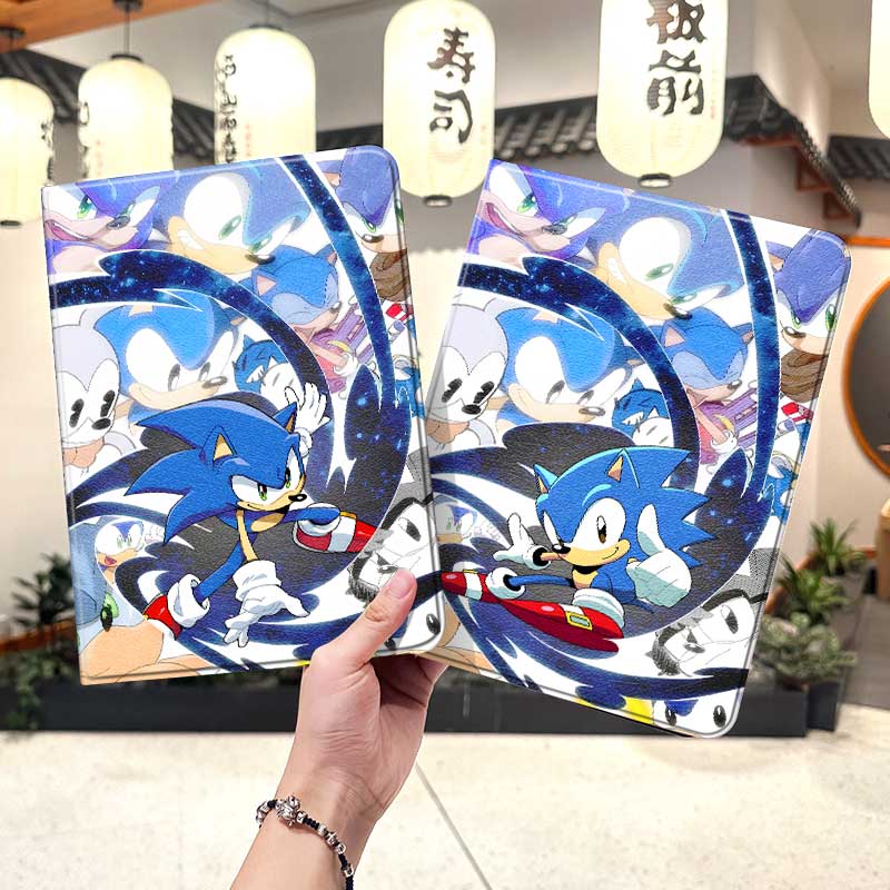刺猬索尼克ipad10保护套pro2024款11寸5苹果air7平板mini6壳4迷你3适用2三折2020带笔槽8第9代2021夏特2018九