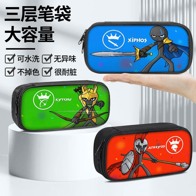 高清打印，三层大容量帆布笔袋。