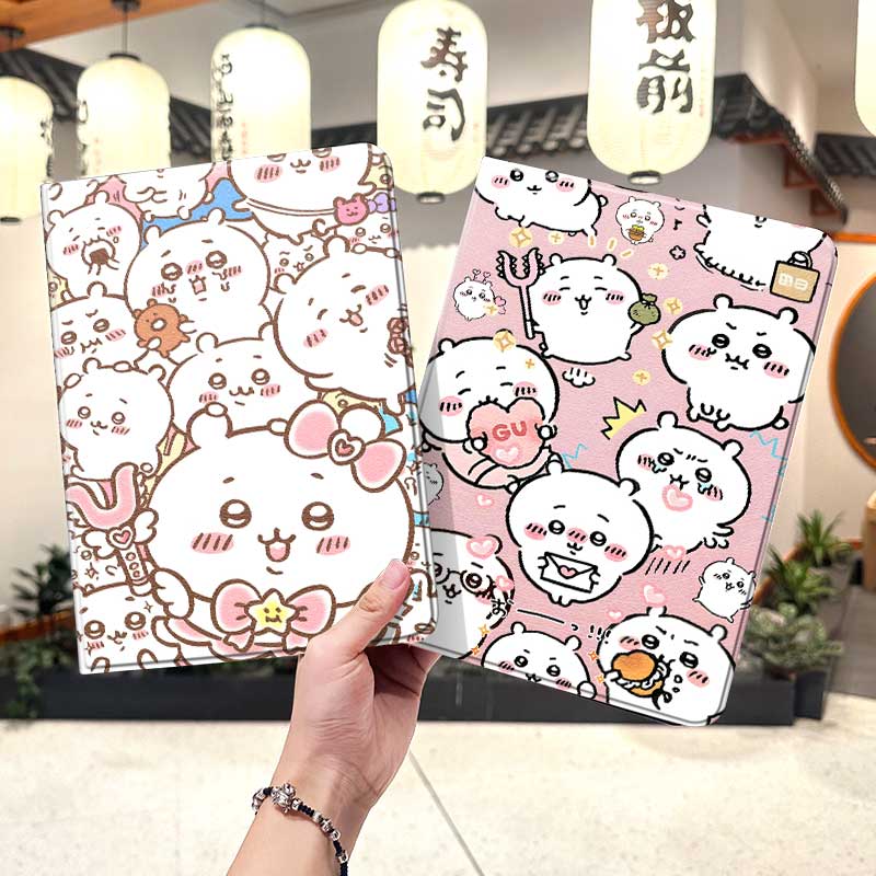 吉伊卡哇华为平板matepad11保护套5s壳air12卡通v8pro女8荣耀9周边m6外壳5小米7三折6pro适用7s红米kpad2024