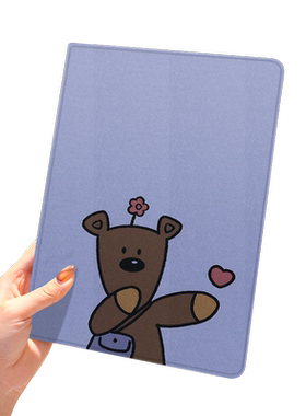 憨豆先生小熊2020款ipad10保护套pro2018苹果mini6外套ipod9迷你4壳air5适用2平板3带笔槽十6第8代ioad三折九