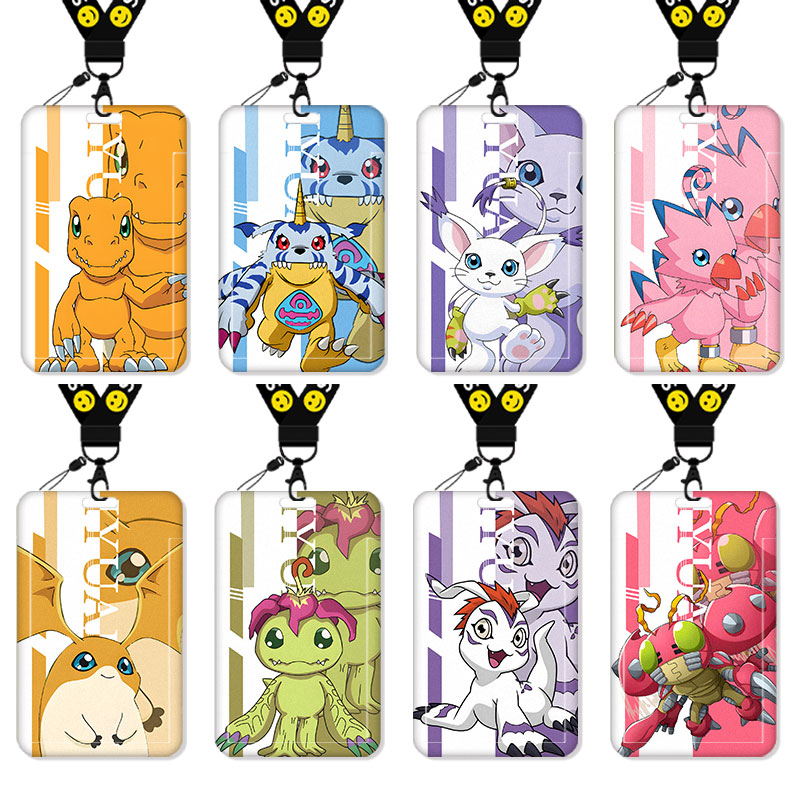 数码宝贝卡套饭卡校园卡身份证保护套公交卡学生水卡证件小卡片套工作证工牌证件套校牌挂绳防丢二次元暴龙兽