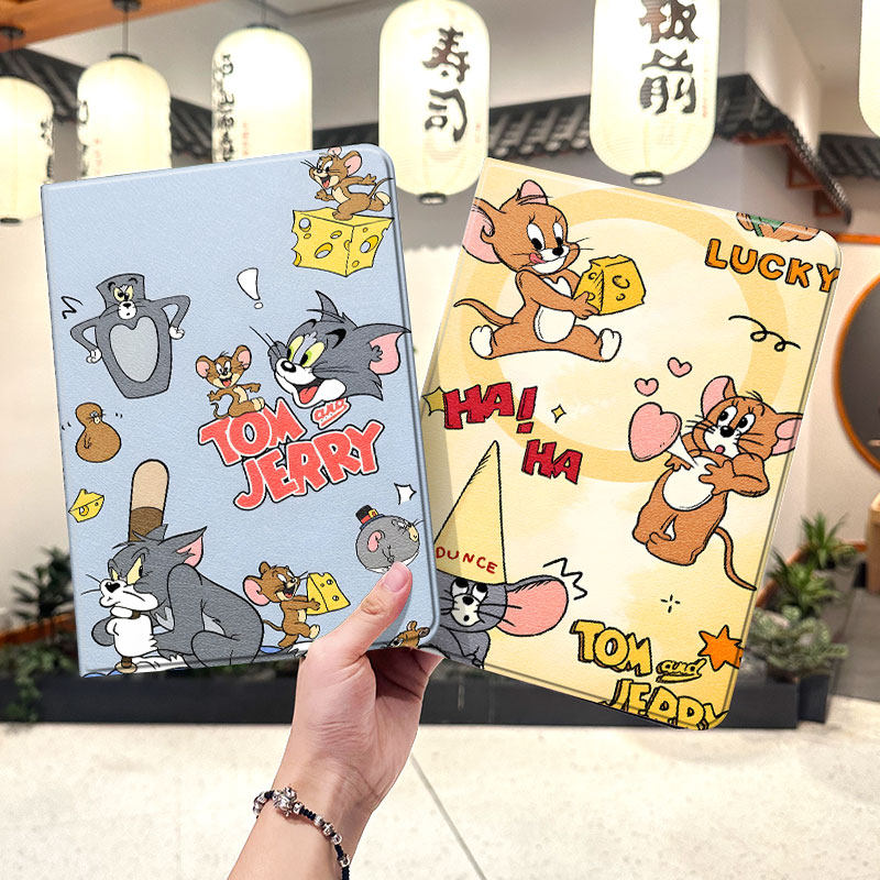 猫和老鼠2020款ipad10保护套pro2018苹果mini6外套ipod9迷你4壳air5适用2平板3带笔槽十6第8代ioad三折情侣九