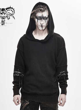 Devil fashion 男装暗黑系摇滚朋克风做旧针织毛衣【SR009】
