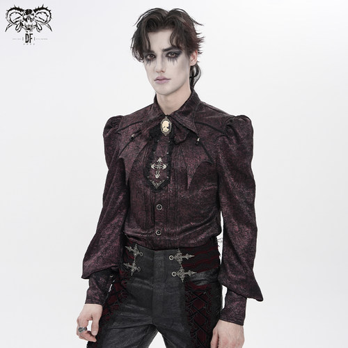 DEVIL FASHION恶魔时尚蝙蝠肩搭片哥特长袖压衬衣【SHT15401/2】
