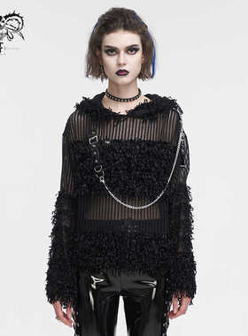 Devil fashion 暗黑哥特长袖针织衫女秋装时髦套头毛衣【SR014】