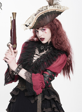 Devil fashion 新年战袍冬季哥特日常蕾丝花边V领衬衫SHT09601/02