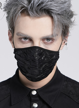Devil fashion 恶魔时尚朋克亮光压褶纹口罩【MK027】
