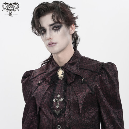 DEVIL FASHION恶魔时尚亮光压褶痕哥特领带领结【AS28901/2】