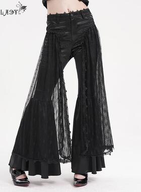 EVA LADY 新款暗黑系哥特风裤子万圣节黑色休闲长裤【EPT018】