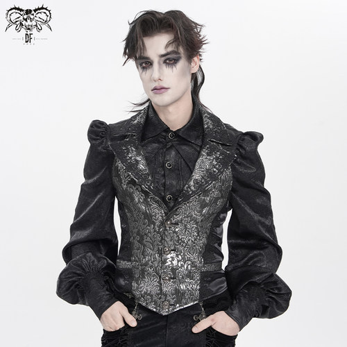 DEVIL FASHION恶魔时尚哥特花纹皮短马甲【WT10301/2】