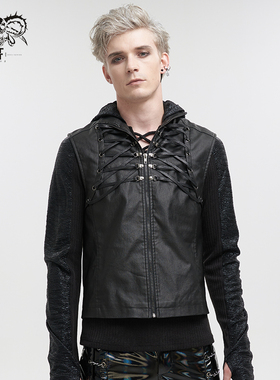 Devil fashion 蒸汽朋克哥特摇滚马甲背心高领黑色系【WT071】