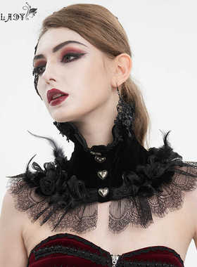 EvaLady 羽毛玫瑰花边脖套【ECA013】