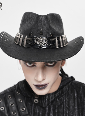 Devil fashion恶魔时尚 长短尖钉装饰朋克牛仔帽哥特头饰AS265A