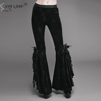 修身弹力女款春季休闲暗花纹长裤