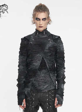 Devil fashion 暗黑系颓废风破洞摇滚朋克风手指套T恤【TT275】