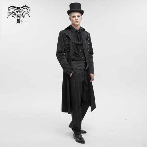 褶皱暗花皮纸感风衣Devilfashion