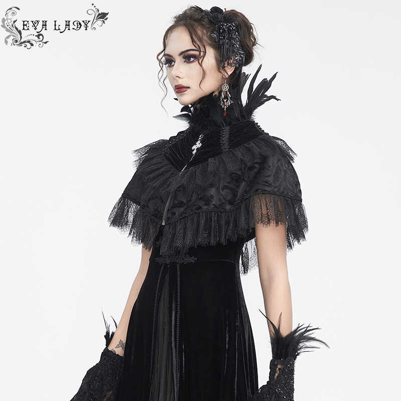 长短羽毛花网料睫毛花边短款披肩