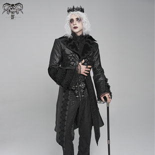 CT275 哥特花纹皮中长外套 FASHION恶魔时尚 DEVIL