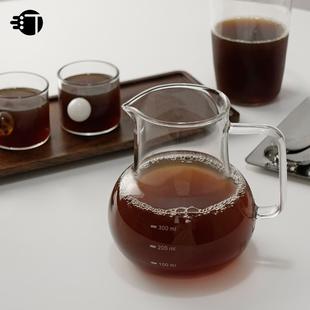云朵挂耳带刻度冷萃杯 三汀玻璃手冲咖啡分享壶家用滴漏过滤器日式